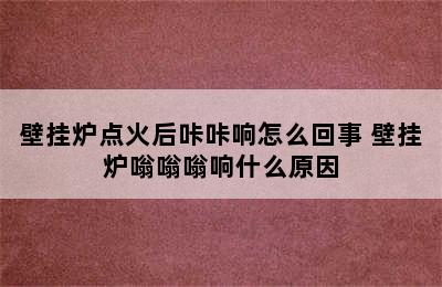 壁挂炉点火后咔咔响怎么回事 壁挂炉嗡嗡嗡响什么原因